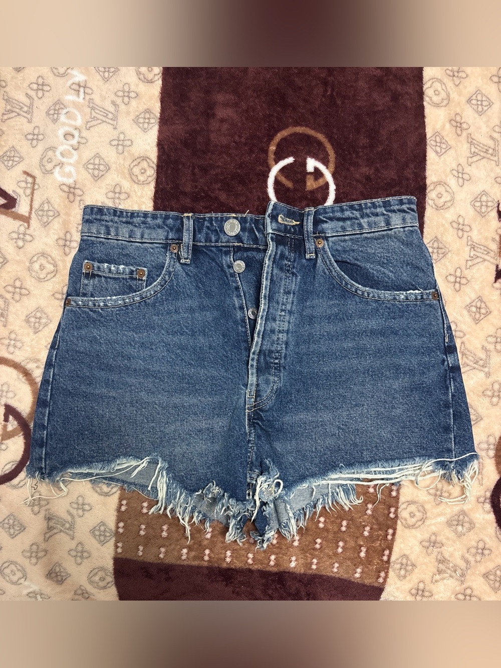 Zara high rise denim shorts